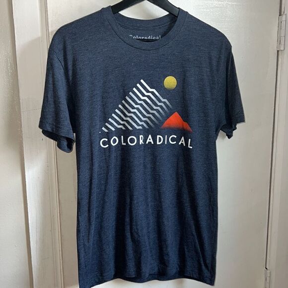 COLORADICAL Heathered Navy Sunshine Vibes Short Sleeve T-Shirt-M - Picture 2 of 8